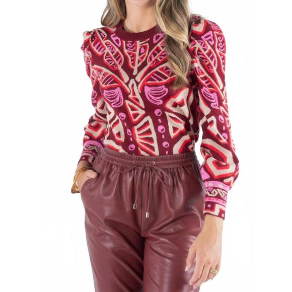 NEW EMILY MCCARTHY julia sweater in tribal palm